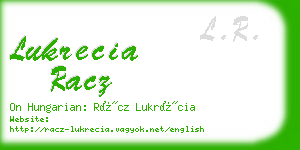 lukrecia racz business card